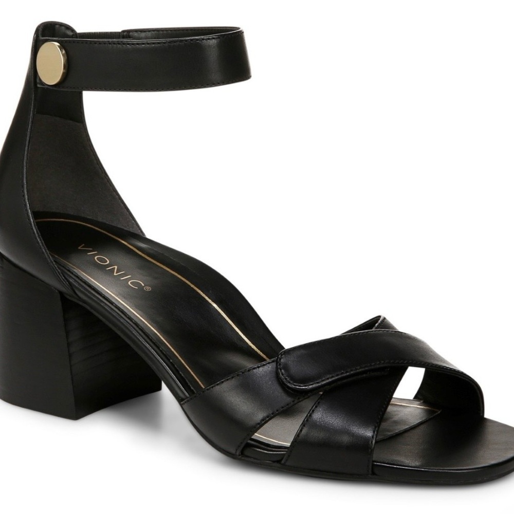 Vionic Black Strappy Heels